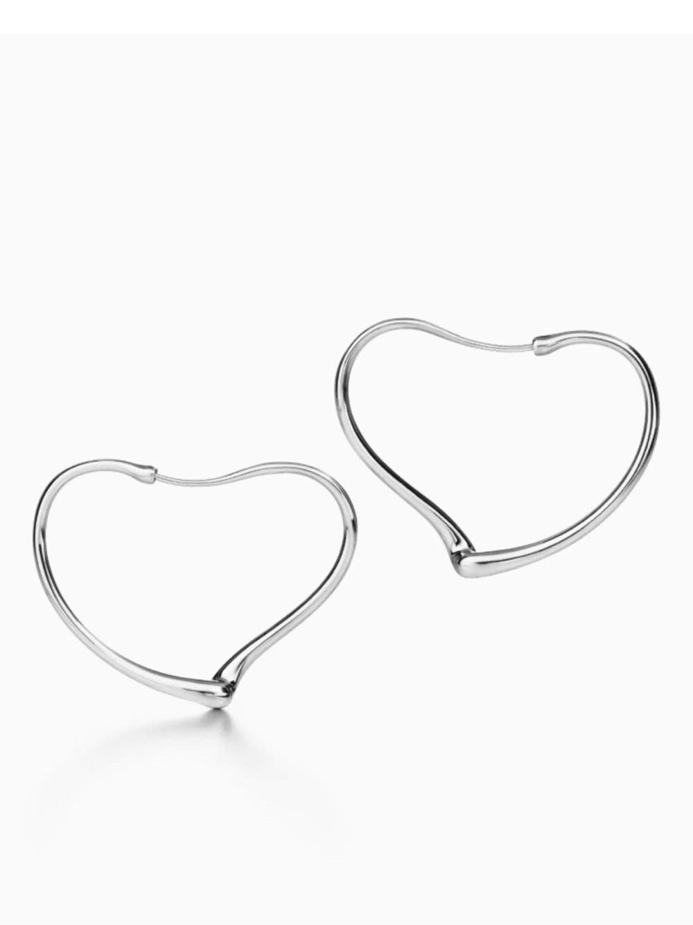 🩵 💯 Tiffany & Co. Medium Open Heart Hoop Earrings in Sterling Silver